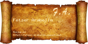 Fetzer Arabella névjegykártya